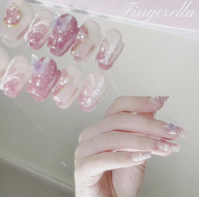 Load and play video in Gallery viewer, Butterfly Dreamland Pink Shinny Elegant Nails| 10pc Handmade
