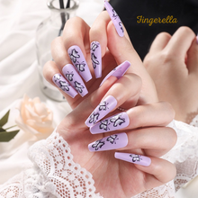 Load image into Gallery viewer, Ballerina Purple Butterfly Long Nails| 24pc Machine-made Best Press-on Nails Award-Winning Glue-on Nails
