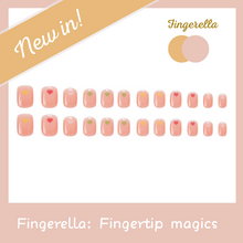 Load image into Gallery viewer, Transparent Pink Rosy Natural Heart Nails| 24pc Machine-made
