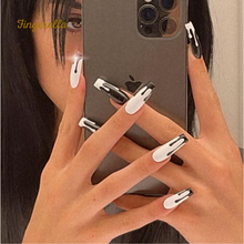 Load image into Gallery viewer, Ballerina Black &amp; White Fashion Long Nails| 24pc Machine-made Best Press-on Nails Award-Winning Glue-on Nails
