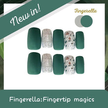 Load image into Gallery viewer, Clearance! 40%OFF: Green Emerald grey chic mature Nails| 10pc handmade Best Press-on Nails Award-Winning Glue-on Nails
