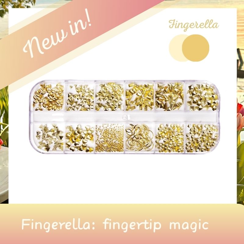 Nail Decoration Accessaries Style 1: Shinny Pearl Rhinestone Gold Leaves Shell