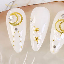 Load image into Gallery viewer, Nail Decoration Accessaries Style 6: Shinny Pearl Rhinestone Gold Leaves Shell
