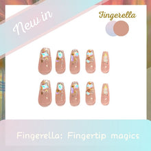 Load image into Gallery viewer, Sparkly pink Iridescent Transparent Crystal Nails| 10pc Handmade
