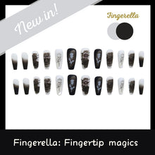 Load image into Gallery viewer, Black &amp; White Gothic Plaster Sculpture Nails| 24pc Machine-made Best Press-on Nails Award-Winning Glue-on Nails
