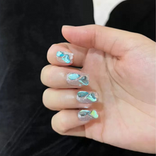 Load image into Gallery viewer, Clearance! 40%OFF: Blue crystal mermaid tears (Short)| 10pc Handmade Best Press-on Nails Award-Winning Glue-on Nails
