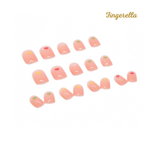 Load image into Gallery viewer, Transparent Pink Rosy Natural Heart Nails| 24pc Machine-made
