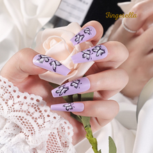 Load image into Gallery viewer, Ballerina Purple Butterfly Long Nails| 24pc Machine-made Best Press-on Nails Award-Winning Glue-on Nails
