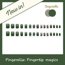 Load image into Gallery viewer, Pearl Green Chic Autumn Nails| 24pc Machine-made
