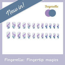 Load image into Gallery viewer, Purple Blue Sky Celebration Ribbon Nails | 24pc Machine-made
