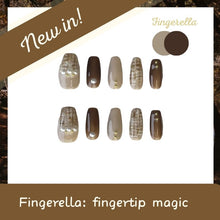 Load image into Gallery viewer, Coffee Date Brown Braided Style Short Almond| 10pc Handmade Best Press-on Nails Award-Winning Glue-on Nails
