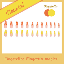 Load image into Gallery viewer, Ballerina Oranges &amp; Yellows Tinged The Pink Long Nails| 24pc Machine-made Best Press-on Nails Award-Winning Glue-on Nails
