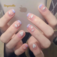 Load image into Gallery viewer, Purple Icecream Clouds Cartoon Drawing Nails Cute| 24pc Machine-made
