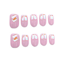 Load image into Gallery viewer, CLEARANCE! 40% OFF! Pink crystal square healing nails (Short)| 10pc Handmade Best Press-on Nails Award-Winning Glue-on Nails
