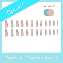 Load image into Gallery viewer, Ballerina Pink &amp; Bule Long Matte Nails|24pc Machine-made Best Press-on Nails Award-Winning Glue-on Nails
